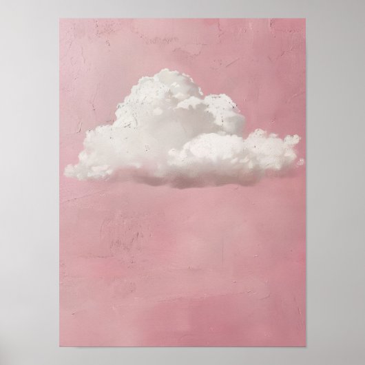 Cloud Print Moody Cloud Painting Pink Wall Art Pin Poster (Vorne)