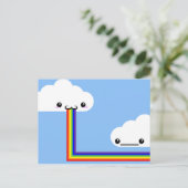 Cloud Puff Rainbow Card Postkarte (Stehend Vorderseite)