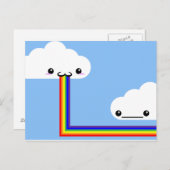 Cloud Puff Rainbow Card Postkarte (Vorne/Hinten)