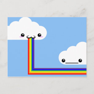 Cloud Puff Rainbow Card Postkarte