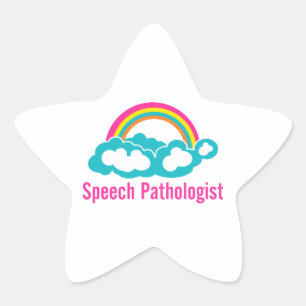 Cloud Rainbow Speech Pathologe Stern-Aufkleber