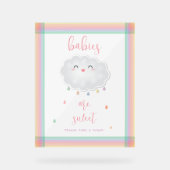 Cloud Raindrops Babys sind Sweet Leckerei Baby Sho Acrylschild (Vorderseite)