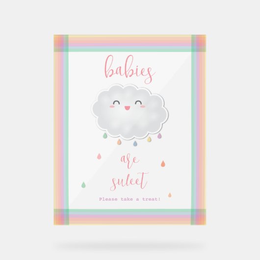 Cloud Raindrops Babys sind Sweet Leckerei Baby Sho Acrylschild (Vorderseite)