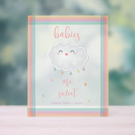 Cloud Raindrops Babys sind Sweet Leckerei Baby Sho Acrylschild