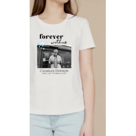 Cloud Raindrops Heart Funerbital Foto Memorial T-Shirt