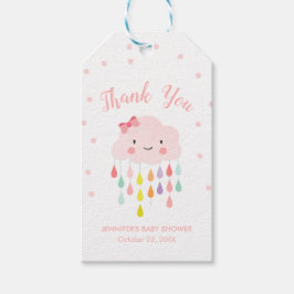 Cloud Raindrops Regenbogen Pink Blush Danke Girl Geschenkanhänger