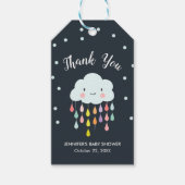 Cloud Raindrops Regenbogenneutral Danke Junge Geschenkanhänger (Vorderseite)