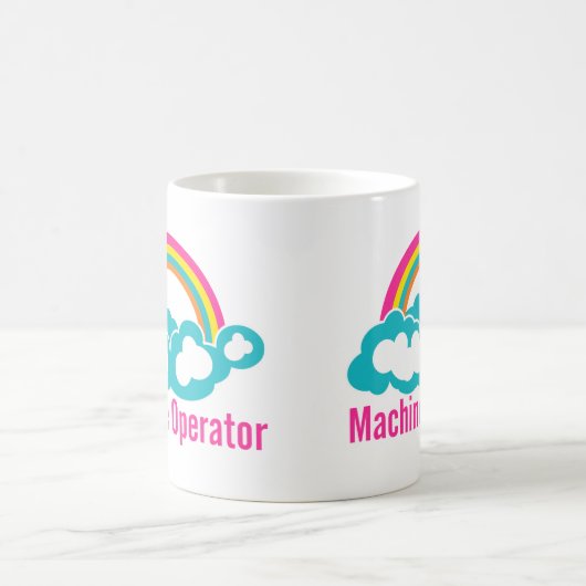 Cloud-Regenbogenmaschinenbetreiber Kaffeetasse (Mittel)