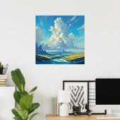 Cloud-Säule - Malerischer Naturell-Illustrationsst Poster (Heimbüro)