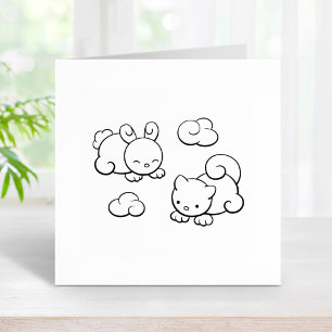 Cloud Shapes Bunny Cat Gummistempel