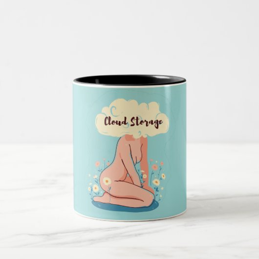 Cloud-Speicher - Lustiges Geschenk für Coder Zweifarbige Tasse (Mittel)
