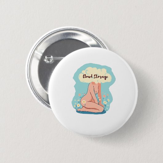 Cloud Storage - Funny Coders Gift Button (Vorne & Hinten)