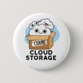 Cloud Storage Funny Weather Technology Puff Button (Vorderseite)