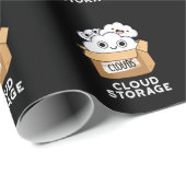 Cloud Storage Funny Weather Technology Puff Dark B Geschenkpapier (Rolleneckpunkt)