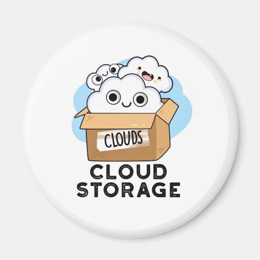 Cloud Storage Funny Weather Technology Puff Magnet (Vorne)