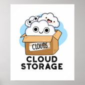 Cloud Storage Funny Weather Technology Puff Poster (Vorne)