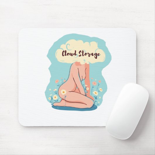 Cloud Storage Woman Mousepad (Mit Mouse)