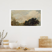 Cloud-Studie mit Bäumen, 1821 (Öl auf Papier geleg Poster (Küche)