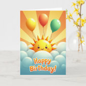 Cloud Sun Geburtstagskarte Karte (Gelbe Blume)