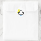 Cloud Sun Rain Symbol Runder Aufkleber (Tasche)