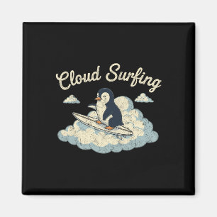 Cloud-Surfing-Pinguin - Skurriler Himmel Reiter Sp Magnet