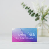Cloud Swirl Trendy Modern Aqua Blue Violet Visitenkarte (Stehend Vorderseite)