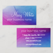 Cloud Swirl Trendy Modern Aqua Blue Violet Visitenkarte (Vorne/Hinten)
