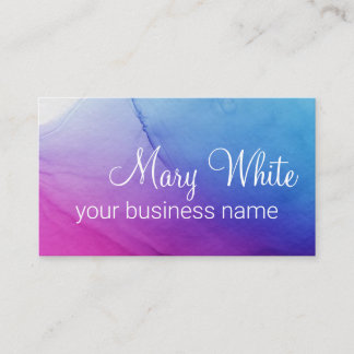 Cloud Swirl Trendy Modern Aqua Blue Violet Visitenkarte