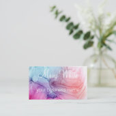 Cloud Swirl Trendy Modern Blue Peach Lila Visitenkarte (Stehend Vorderseite)