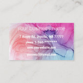 Cloud Swirl Trendy Modern Blue Peach Lila Visitenkarte (Rückseite)