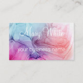 Cloud Swirl Trendy Modern Blue Peach Lila Visitenkarte (Vorderseite)