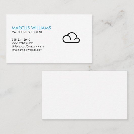 Cloud-Symbol Visitenkarte (Vorne/Hinten)