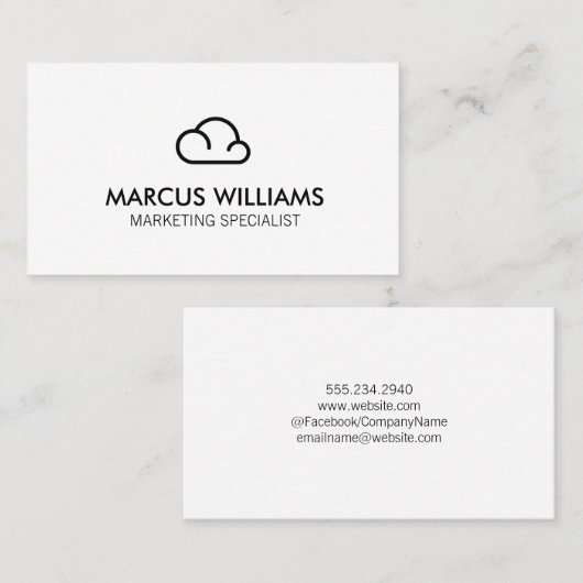 Cloud-Symbol Visitenkarte (Vorne/Hinten)