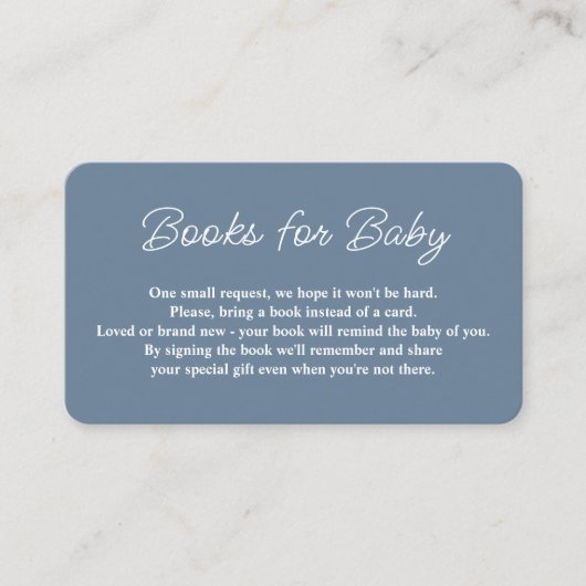 Cloud Theme Baby Dusche Blue Book Request Begleitkarte (Vorderseite)