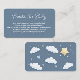 Cloud Theme Baby Dusche Blue Book Request Begleitkarte