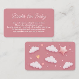 Cloud Theme Baby Dusche Rosa Buchanfrage Begleitkarte