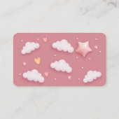 Cloud Theme Baby Dusche rosa Windeln Raffel Begleitkarte (Rückseite)