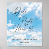 Cloud Theme Date Night Ideas Brautparty Poster (Vorne)