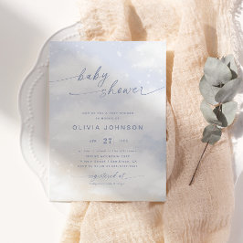 Cloud Themed Baby Dusche Blue Einladung