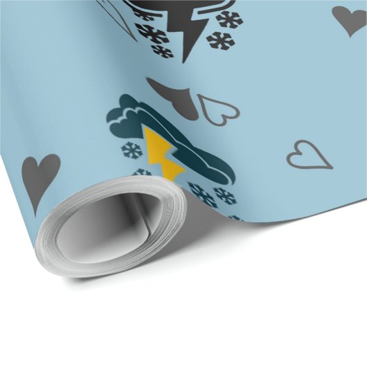"Cloud-Themed Wrapping Paper: Gift Packaging with Geschenkpapier (Rolleneckpunkt)