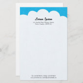 Cloud Top - Blau Briefpapier (Vorne/Hinten)