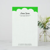 Cloud Top - Green Briefpapier (Stehend Vorderseite)