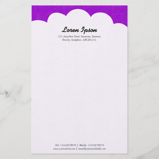 Cloud Top - Lila Briefpapier (Vorderseite)