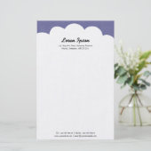 Cloud Top - Lila Grau Briefpapier (Stehend Vorderseite)