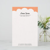 Cloud Top - Peach Briefpapier (Stehend Vorderseite)