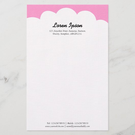 Cloud Top - Rosa Briefpapier (Vorderseite)