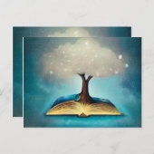 Cloud Tree & Open Book Postkarte (Vorne/Hinten)