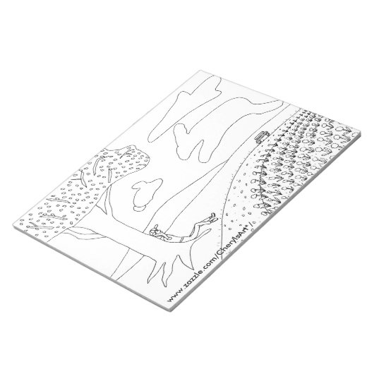 Cloud-Verkleidung in der Park-Kontur - Farbnotizen Notizblock (angewinkelt)