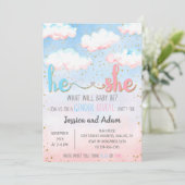 Cloud Watercolor - Das Party für das Geschlecht Einladung (Stehend Vorderseite)