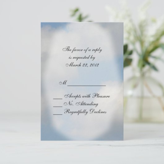 Cloud Wedding RSVP (Stehend Vorderseite)